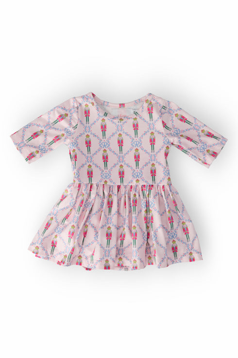 pink-nutcracker-3-4-sleeve-twirl-bodysuit Mila & Rose - Sophia's StyleTwirl Bodysuit - 3/4 Sleeve-1